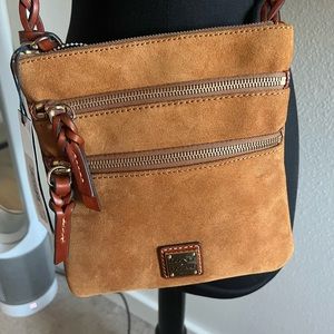 Dooney & Bourne Brown Suede Cross Body Bag. NWT.